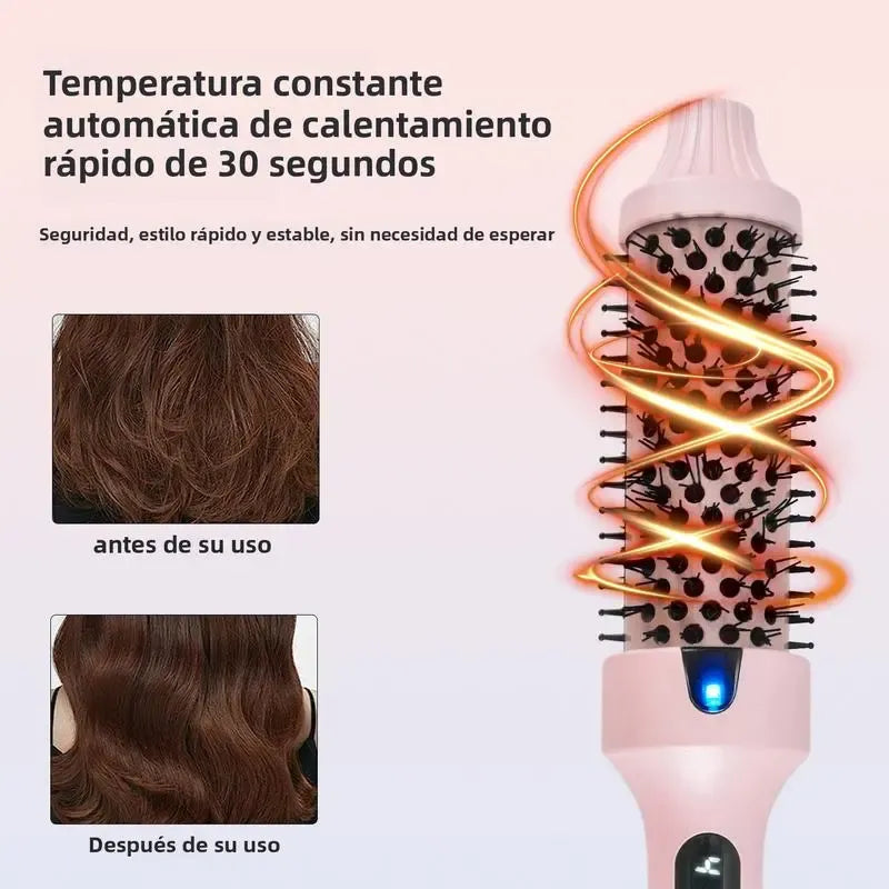 GlowBrush™ – Cepillo Rizador 3 en 1 con Brillo Iónico
