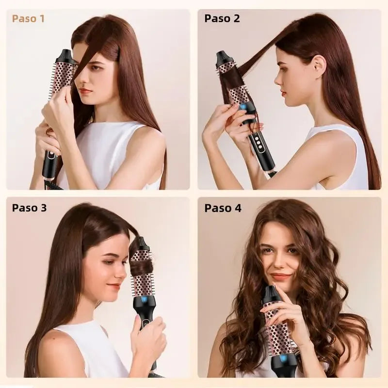 GlowBrush™ – Cepillo Rizador 3 en 1 con Brillo Iónico